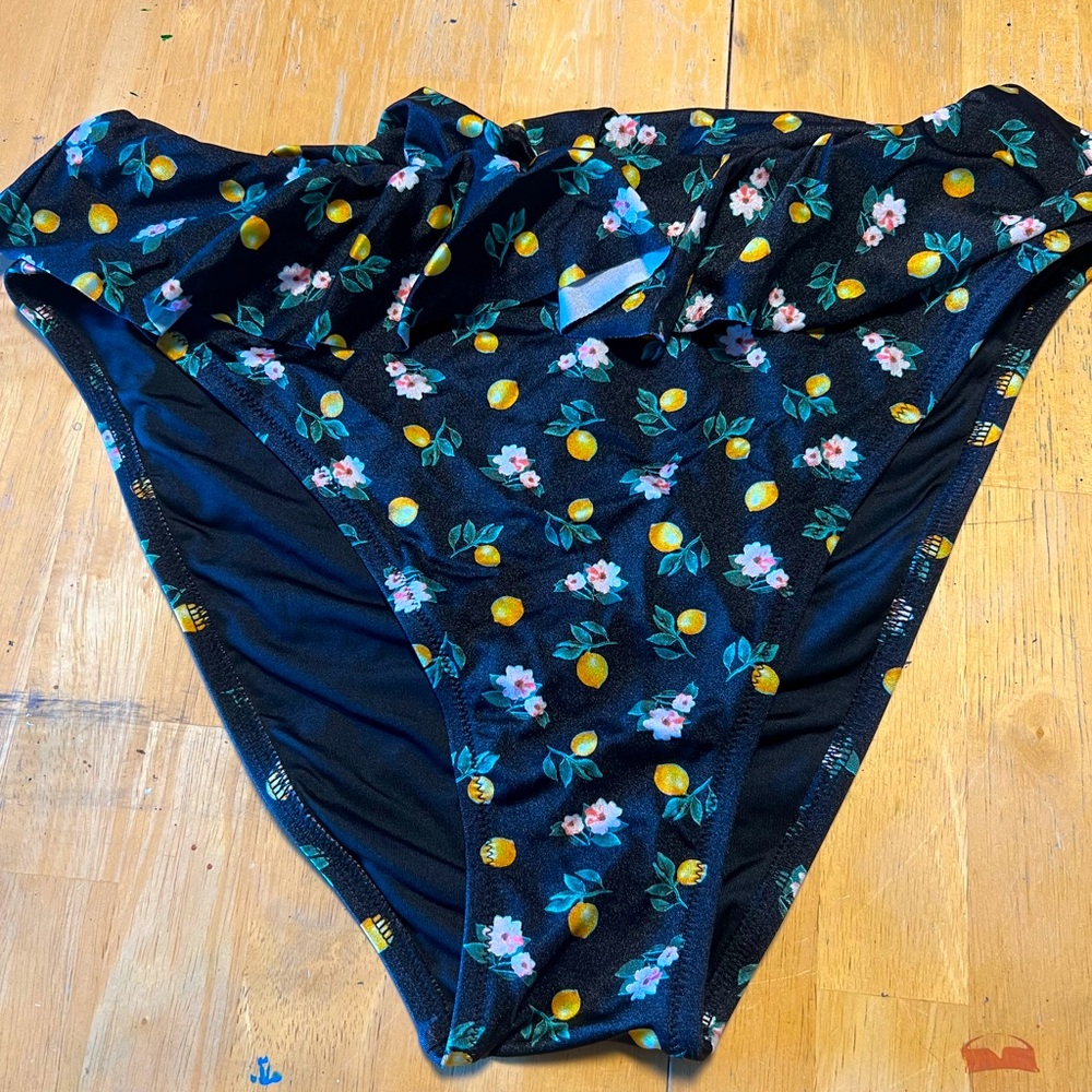 Victoria Secret Bikini Lemons Swim Bottoms XL